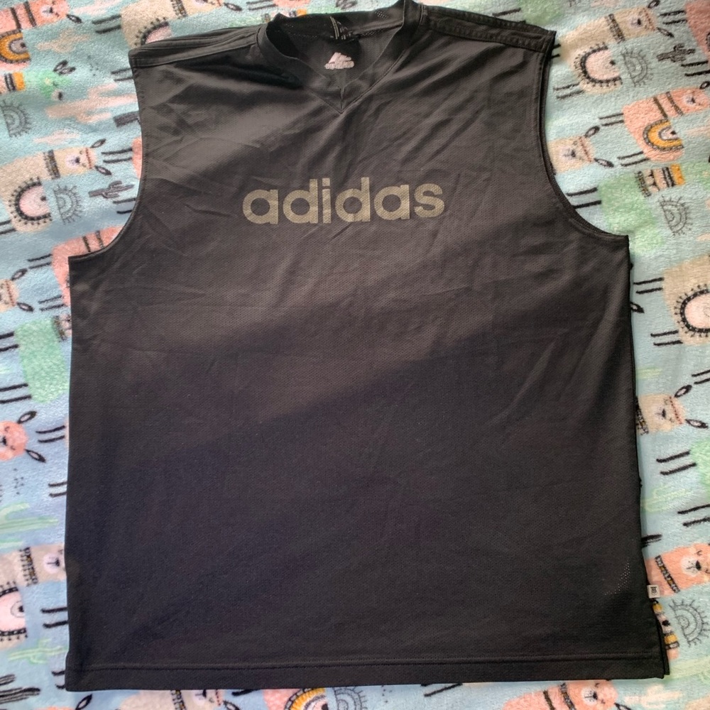 Adidas Athletic Black Tank Top Lightweight LARGE